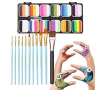 Generic Face Paint Palette for Adults, Rainbow Palette Face Painting, Professional Face Painting Set with 12 Colours, Washable Rainbow Colour Body Art Painting Palette for Girls