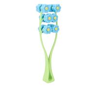 Generic Facial Massager Roller Flower Design Concave Convex Particles Double Clips V Shaped Face Massager for Skin Tightening, ABS Material, Plastic 8.7 X 2.6 X 1.4 Inches for Face, Legs, Arms (Blue)