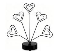 Generic Family Photo Frame, Card Holder, Display Stand for Photos and Notes, Mini Metal Style, Round Base, Ideal for Weddings, Family Reunions, Black