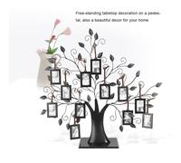 Generic Family Tree Photo Frame Rustproof Metal Display Tree for Home Decor, Including 12 Picture Frames, Best Your Loved Ones, Tabletop Decoration for Living Room or Bedroom (L Comes with 12 photo