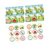 Generic Farm Themed Printed Paper Bags Assorted Color Candy Present Pouches with Stickers Lightweight Food Grade Paper for Birthday Parties Animal Farm Decorations and Treat Storage