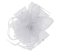 Generic Fascinating Pink Feather Hair Clip, Wedding Decoration for Women, Refined Head Accessory, Nylon Feather Material, Suitable for Ceremonies, Parties, Sa, white