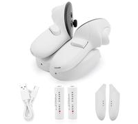 Generic Fast Charging Station 20W Fast Charging with LED Indicator Controller Charging Station Stand with 2 Rechargeable Batteries Dual Controller for Oculus Quest 3 for M-eta Quest 3