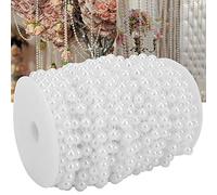 Generic Faux Pearl Bead String 10mm 20m Length Bright Color for DIY Decoration Hanging Beads Suitable for Hair Styling and Events (White)