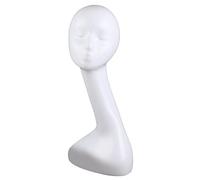 Generic Female Mannequin Head Models, Irregular Head, Glass Display Case for Hats, C