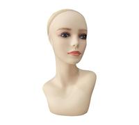 Generic Female Mannequin Head with Shoulder Professional with Makeup Smooth Display