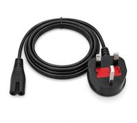 Generic Figure 8 Power Lead Male-to-Female compatible with HP Envy 6430e AIO, Black, 1.5 Metres, 250V, 2.5A, Type G UK Plug