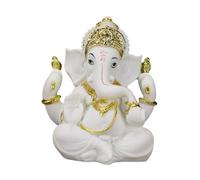 Generic Figure, Statue, Lucky Charm, Wealth, Decorative Artwork, Elephant Figure, Buddha Sculpture for The Office, White