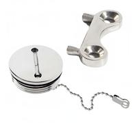 Generic Filler Cap Boat Deck Fill Petrol Fitting 316 Stainless Steel With Retaining Chain Closure Build Suitable for, 50mm Fuel Filler Cap With Universal Key