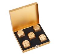 Generic Fine Craftsmanship DND D&D Dice Set in Aluminium Alloy Material, 5pcs Deluxe Colors for Table Games, Gold-Rectangle Box (Rectangle 5.9x5.9 Inches)