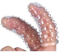 Generic Finger Sleeves Vibrator Accessories, Penis Finger Sleeves Vibrator G-Spot Clitoral Stimulator Finger Sleeve Soft Silicone Sex Toy Stimulation for Women Vaginal Anal Sex for Couples (Clear)