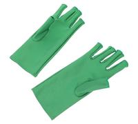 Generic Fingerless Manicure Art Gloves UV Shield Nail Art Gloves for Nail Salon Use 1 Pair Green UV-Resistant