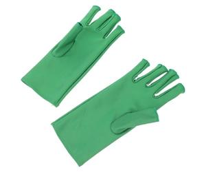 Generic Fingerless Manicure Art Gloves UV Shield Nail Art Gloves for Nail Salon Use 1 Pair Green UV-Resistant