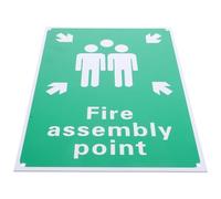 Generic Fire Assembly Point Sign Aluminum Reflective Uv-Resistant Emergency Evacuation Outdoor Muster Station Notice 298X210Mm