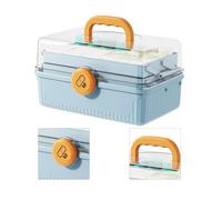 Generic First Aid Box, Convenient Medication Storage Box 3 Layers to The Outdoor Cushioning (Blue)