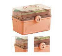 Generic First Aid Box, Convenient Medication Storage Box 3 Layers to The Outdoor Cushioning (Pink)
