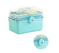Generic First Aid Box, Convenient Medication Storage Box 3 Layers to The Outdoor Cushioning (Sky Blue)