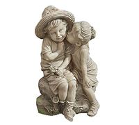 Generic First Kiss Garden Statue Decor, Boy & Girl Kissing, Resin, Multicolored, Statue, 4x5x6cm, Love, Garden