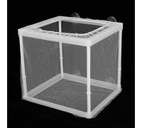 Generic Fish Breeder Durable Isolation Box for Separating Newborn Fish, 6.2x5.5x5.9in, 2 X Frame4 X Suction Cup1 Net Mesh4 Stand Column for Aquariums