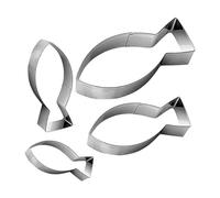 Generic Fish Cookie Cutter - 4 Pack, Stainless Steel, Cute Cutter, Small Cookie Cutter for Crackers, Baking Mold