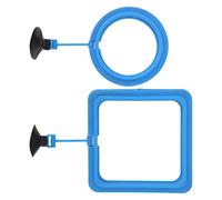 Generic Fish Feeding Ring Safe Aquarium Food Feeder Encourages Picky Eaters for Fish Tank, PVC Material for Clean Eating Habits,Square & Round Ring Set