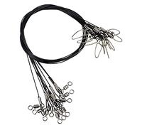 generic Fishing Leaders with swivels ， 20pcs 19inch Over 100lb Fishing Wire Leaders Heavy Duty Fishing Stainless Steel Wire Leaders with Swivels and Snaps