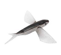 Generic Fishing Lure Soft Silicone Flying Fish Lure 130g Artificial Fishing Bait with Bright Colors Compact Design for Seawater Boat Anglers Targeting Tuna Mackerel (Black)