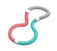 Generic Fitness Hoop Exercise Hoop Waist Resistance Hoop Core PVC Soft Tube Spring Reinforced Foldable Convenience Comfortable Around The Waist suitable for, Pink, Gray, Green, 1.2kg