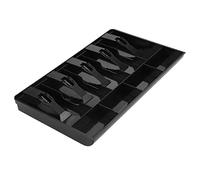Generic Five Grids Compact Cash Tray Easy to Insert for Cashier Drawer Organization for Stamps and Coins Black Plastic Cash Drawer Register Insert for Office (Black)