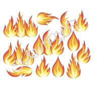 Generic Flames/Fire Edible Icing Sheet A4 Cake Toppers