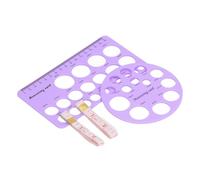 Generic Flange Measurement Tool Soft Silicone Nipple Ruler for Breast Pump Sizing and Quick Measurement, 2 X Rectangle 7.1 X 3.9 0.1in, 2 Round 4.6 4.6 0.1in (Purple)