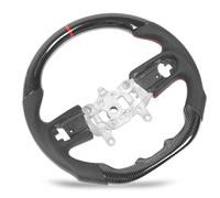 Generic Flat Bottom Steering Wheel Carbon Fiber Look with Nappa Perforated Leather for JL JLU JT 2018-2024 Upgrade Functionality