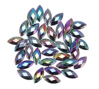 Generic Flatback Rhinestones Light Black AB 500Pcs for Craft Decoration 7x15mm Shiny Resin Horse Eye Shape