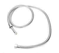 Generic Flexible 1.5M Shower Hose Smooth Connector for Bathroom Use, PVC Silver Shower Pipe with Rubber Gasket for Most Systems