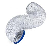 Generic Flexible Tube, 180mm Diameter, 5 Feet Retractable Aluminum Foil Duct, Silver Air Duct Pipe for HVAC Ventilation, Bathrooms, 1 PC