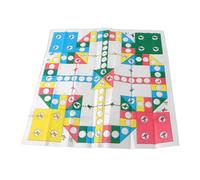 Generic Flight Chess PVC Flying Chess Portable Board Game 365x430mm with 4 Colors Oval Storage Box for Kids and Family Parent Child Home Travel Party Play
