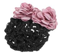 Generic Flower Hair Net for Bun, Purple Mesh Hair Bun Cover Clip, Women’s Ballet Hairnet Wraps for Updo Styling and Dance Accessories