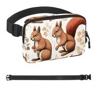Generic Flower Squirrel-1002 Unisex Style Fanny Pack: Fashion Waist Packs, Crossbody Bags Sport Slim Fashionable for Jogging Hiking Hiker Woman Man, 1.5x9.0x5.9in/4x23x15cm, Multicolor,