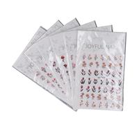 Generic Flowers Nail Stickers, Different Form Safe Self Adhesive 6 Sheets Flower Nail Art Stickers For Women For Manicure Tips Decoration