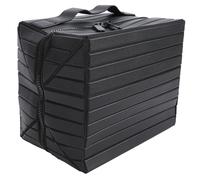 Generic Fold Down Water Proof Makeup Bag Foldable Travel Cosmetic Organizer for Skincare Brushes Toiletries Elegant and Lightweight for Travel Gym Women PU Leather 8.66x5.71x7.48in (Black)