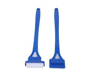 Generic Foldable Back Lotion Applicator Roller Set with Long Handle and Scratcher for Easy Self Tanner and Sunscreen Application Blue