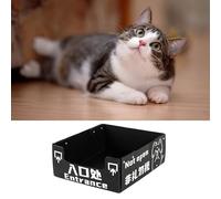 Generic Foldable Cat Litter Box, Disposable Cat Litter Box, Portable, Large Space, Multipurpose for Outdoor (Black)