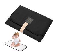 Generic Foldable Changing Pad - Waterproof Change Mat - Black Polyester Fabric - Pad for Travel Trips Outings Journeys Tour