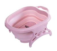 Generic Foldable Foot Bath Basin Large Capacity Foot Wash Basin Home Folding Footbath Foot Soaking Bucket with Hanging Hole Suitable for Home, Pink, as described