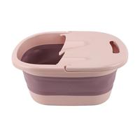 Generic Foldable Foot Bath Basin with Massage Function for Relaxing Foot Soaking for All Ages, Durable PP Silicone, Size: 11.8 X 15.4 X 6.7in (Red)