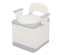 Generic Foldable Odor Proof Bedside Commode Chair for Adult, Non Slip Portable Toilet Chair for Bedroom, Elderly Anti Tilt Commode for Toilet Seating Height 14.57", Plastic