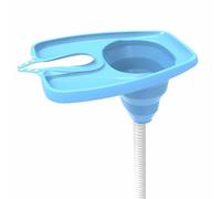 Generic Foldable Shampoo Basin - Hair Washing Aids for Disabled & Elderly | Blue Plastic Rectangular Sink with Adjustable Neck Strap & Drain
