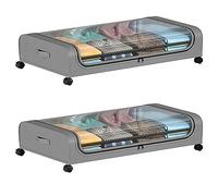 Generic Foldable Shoe Storage Box Set of 2, 80 x 44 x 16 cm, Under Bed Space Saving Drawer, Premium Organizer for Shoes