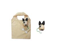 Generic Foldable Shopping Bag, Animal Reusable Wide Handle Large Opening Portable Cute Dog Folding for Daily Life, White