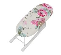 Generic Foldable Tabletop Ironing Board Heat Resistant Portable Mini Clothes Ironing Accessories for Dorm Supplies, Steel Pipe (Peony Flower)